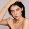 Doublelayer Stainless Steel Niche Necklace And Bracelet For Women With Diamond Sequins Light Luxury And Simple Style Electroplated