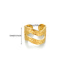 Doublelayer Stainless Steel Round Geometric Women's Opening Ring 18K Gold Plated