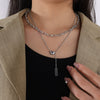 Doublelayer 316L Stainless Steel Women's Lucky Bean Necklace With Electroplating