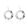 Doublelayer Teardropshaped Pu Leather Women's Earrings With Printing
