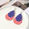 Doublelayer Teardropshaped Pu Leather Women's Earrings With Printing