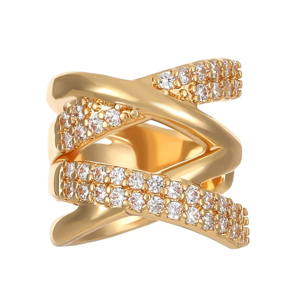 Doublelayer Xcross Ear Clip For Women No Ear Holes Copper Geometric Electroplated