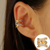 Doublelayer Xcross Ear Clip For Women No Ear Holes Copper Geometric Electroplated