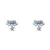 Doublelayer Zircon Fake Pearl Pendant Earrings Geometric Light Luxury Style Set With Zirconia