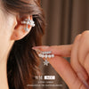 Doublelayer Zircon Fake Pearl Pendant Earrings Geometric Light Luxury Style Set With Zirconia