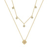 Doublelayered Freshwater Pearl Clavicle Chain Fourleaf Clover Sterling Silver Women's Necklace