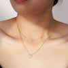 Doublelayered Freshwater Pearl Clavicle Chain Fourleaf Clover Sterling Silver Women's Necklace