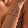 Doublelayered Peach Heart Stacked Stainless Steel 18K Electroplated Women's Fashion Jewelry Bracelet
