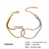 Doublering Snake Bone Chain Necklace Bracelet Suit In Gold And Silver Colormatching Stainless Steel Jewelry With Pvd Furnace Vacuum Real Gold Plating For Women