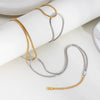 Doublering Snake Bone Chain Necklace Bracelet Suit In Gold And Silver Colormatching Stainless Steel Jewelry With Pvd Furnace Vacuum Real Gold Plating For Women