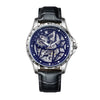 Doublesided Hollow Automatic Mechanical Men's Watch With Genuine Leather Strap Sapphire Crystal Glass Mirror Alloy Case Stainless Steel Pin Buckle And Round Dial