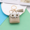 Doublesided Pu Leather Cartoon Owl Coin Purse Bag Keychain Pendant Modern Simplicity Style