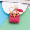 Doublesided Pu Leather Cartoon Owl Coin Purse Bag Keychain Pendant Modern Simplicity Style