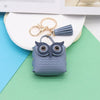 Doublesided Pu Leather Cartoon Owl Coin Purse Bag Keychain Pendant Modern Simplicity Style