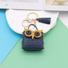 Doublesided Pu Leather Cartoon Owl Coin Purse Bag Keychain Pendant Modern Simplicity Style