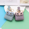 Doublesided Pu Leather Cartoon Owl Coin Purse Bag Keychain Pendant Modern Simplicity Style