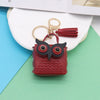 Doublesided Pu Leather Cartoon Owl Coin Purse Bag Keychain Pendant Modern Simplicity Style