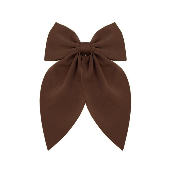 Doublesided Satin Bow Handmade Women's Oneword Clip Hairpin