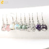 Dragon Winding Around Bead Drop Earrings In Natural Stone And Copper Multicolor Minimalist Jewelry For Women