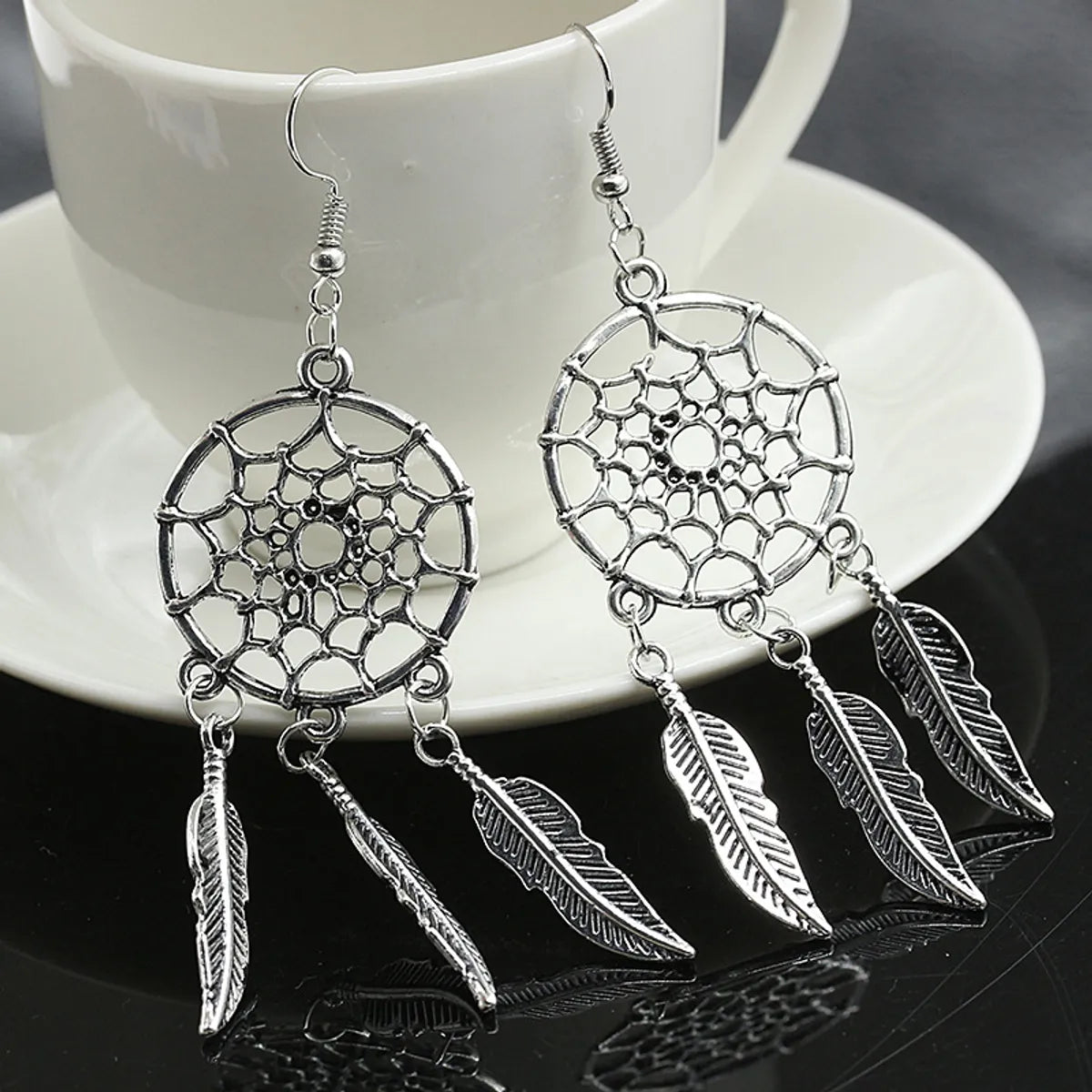 Ethnic Style Geometric Plating Alloy Gem Earrings