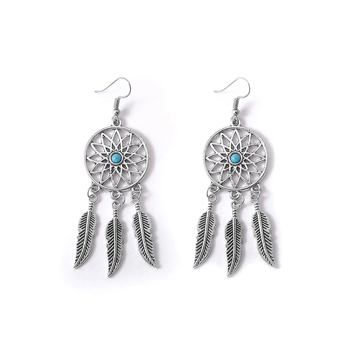 Ethnic Style Geometric Plating Alloy Gem Earrings