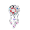 Dream Catcher Moon Beads Pendant Diy Jewelry Accessories Bracelet Silver Plated Dripping Oil Style