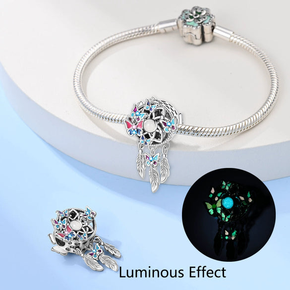 Dream Catcher Moon Beads Pendant Diy Jewelry Accessories Bracelet Silver Plated Dripping Oil Style