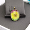 Dried Flower Necklace Glass And Glaze Pendant Pu Wax Rope Chain Drop Shape Minimalist And Geometric Style