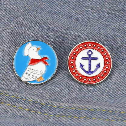 Drip Oil Badge Sailor Sailor Blue Collar Pin Brooch