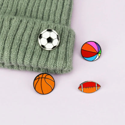 Drip Oil Football Brooch Basketball Souvenirs Corsage Collar Pin