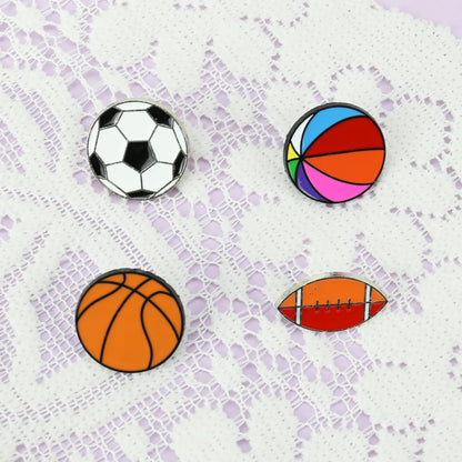 Drip Oil Football Brooch Basketball Souvenirs Corsage Collar Pin