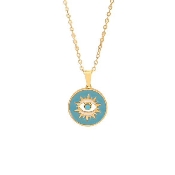 Drop Oil Eye Necklace Palm Pendant Jewelry Stainless Steel Personalized