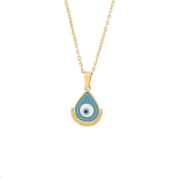 Drop Oil Eye Necklace Palm Pendant Jewelry Stainless Steel Personalized