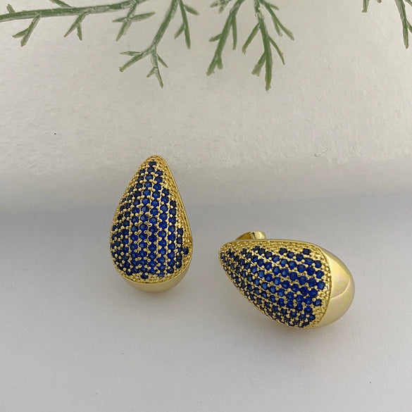 Drop Shape Copper Inlaid Zircon Women's Light Luxury Highend Elegant Earrings Jewelry