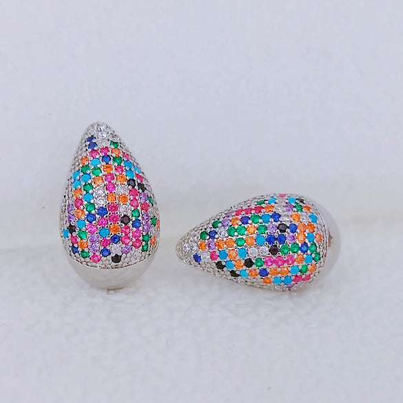 Drop Shape Copper Inlaid Zircon Women's Light Luxury Highend Elegant Earrings Jewelry