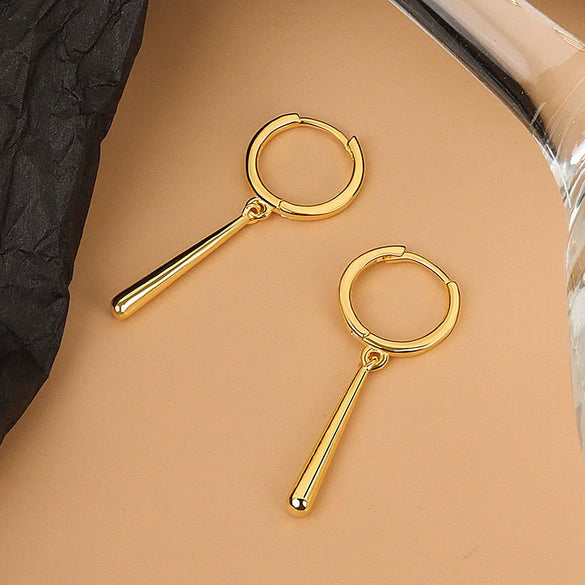 Drop Shape Light Luxury Style Geometric Copper S925 Sterling Silver Earrings