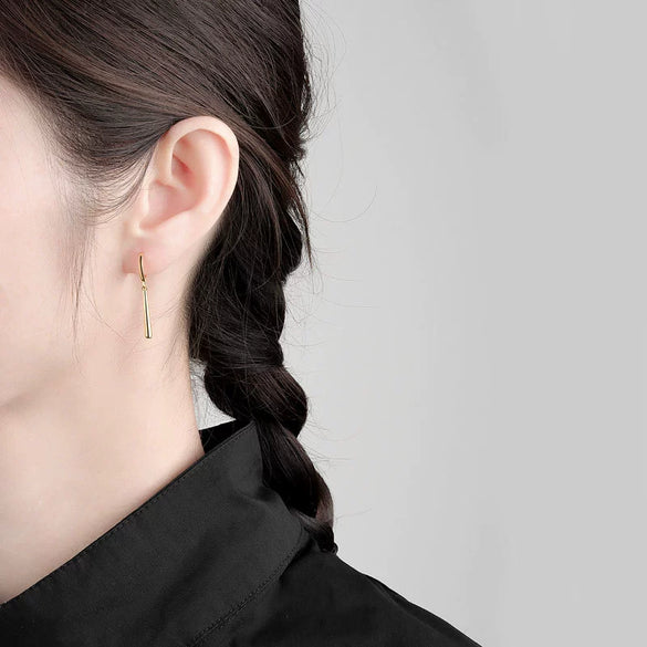 Drop Shape Light Luxury Style Geometric Copper S925 Sterling Silver Earrings