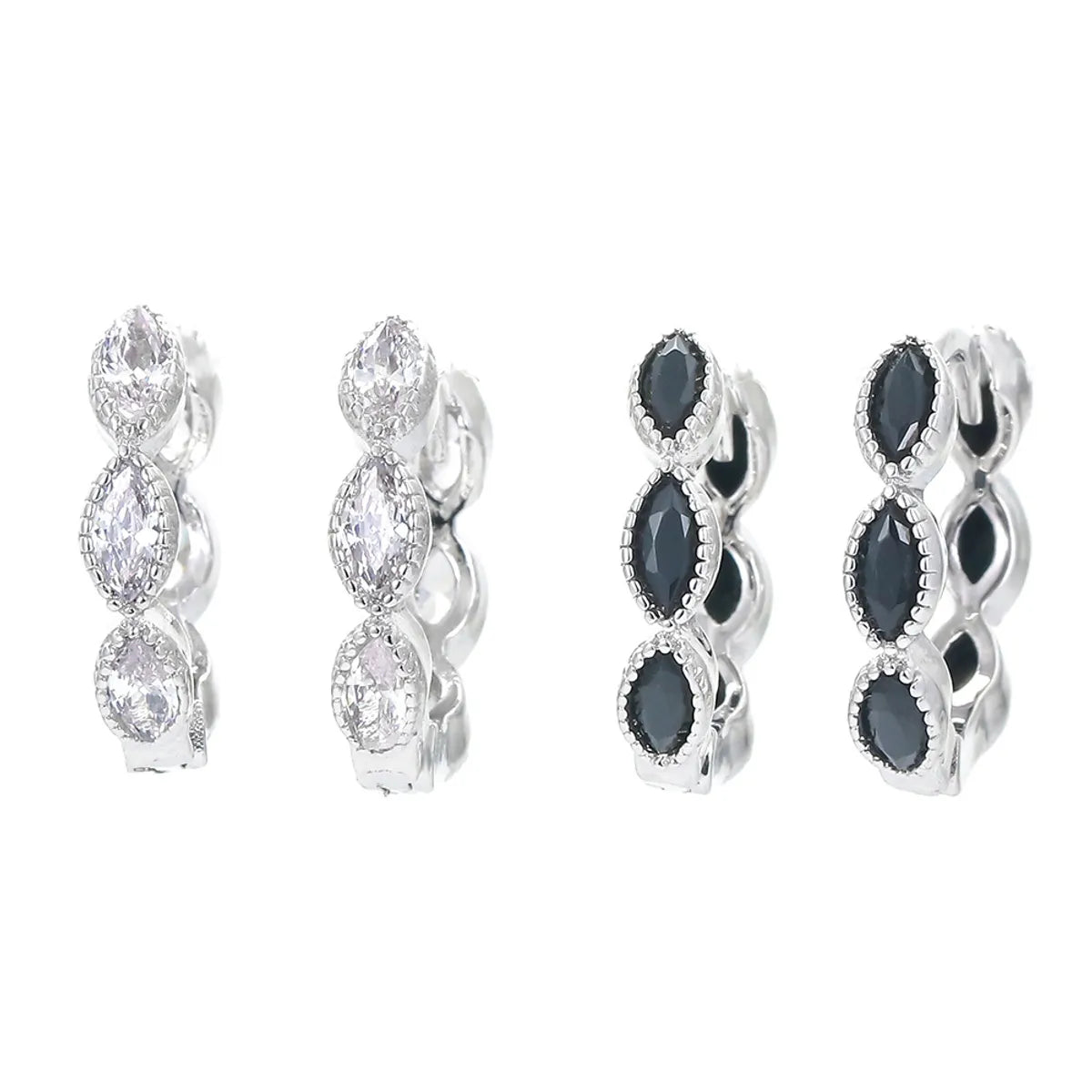 Drop-shaped Colored Diamond Micro-inlaid Zircon Earrings