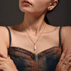 Drop Shaped Shell Pendant Clavicle Necklace For Women Stainless Steel 18K Gold Plated Light Luxury Style Electroplated