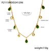 Drop Tassel Rhinestone Clavicle Necklace 316L Stainless Steel Zircon Light Luxury Geometric Electroplated Jewelry