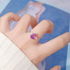 Dropshaped Citrine Amethyst Ring For Women S925 Sterling Silver Set With Crystals