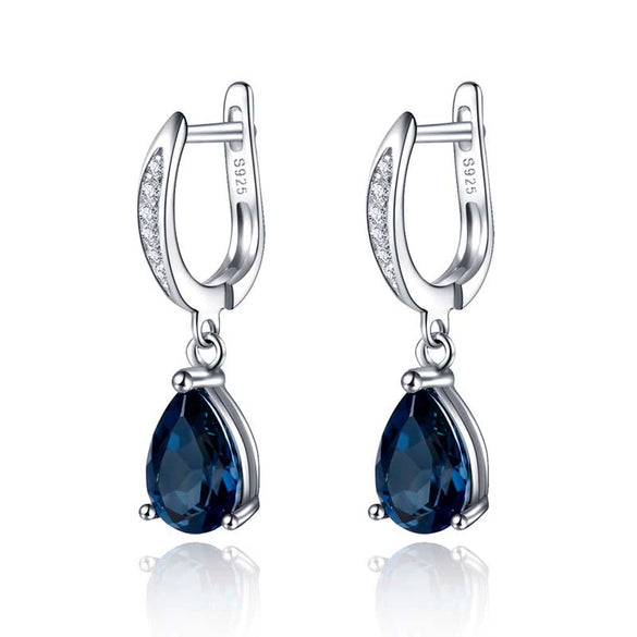 Dropshaped Zircon Earrings Copper Geometric Diamond Jewelry For Women