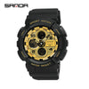 Dual Movement Electronic Resin Outdoor Leisure Sports Waterproof Round Dial Youth Watch