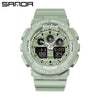 Dual Movement Electronic Resin Outdoor Leisure Sports Waterproof Round Dial Youth Watch