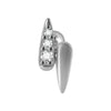 Ear Bone Stud And Chain Earrings Copper Inlaid White Blue Zircon Stainless Steel