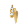 Ear Bone Stud And Chain Earrings Copper Inlaid White Blue Zircon Stainless Steel