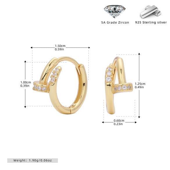 Ear Buckle Jewelry Women S925 Sterling Silver Geometric Electroplated