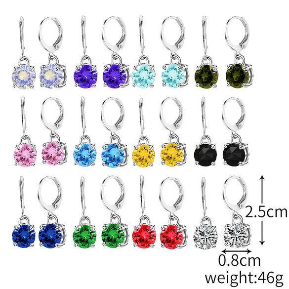 Ear Buckle Set Copper Inlaid Zircon Light Luxury Geometric Style Women's