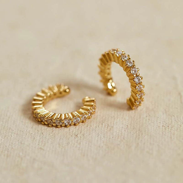 Ear Clip Copper Heavy Industry Geometric Full Drill Zircon Women's