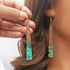 Ear Jewelry Resin Wood Multicolor Gold Foil Geometric Electroplating Earrings